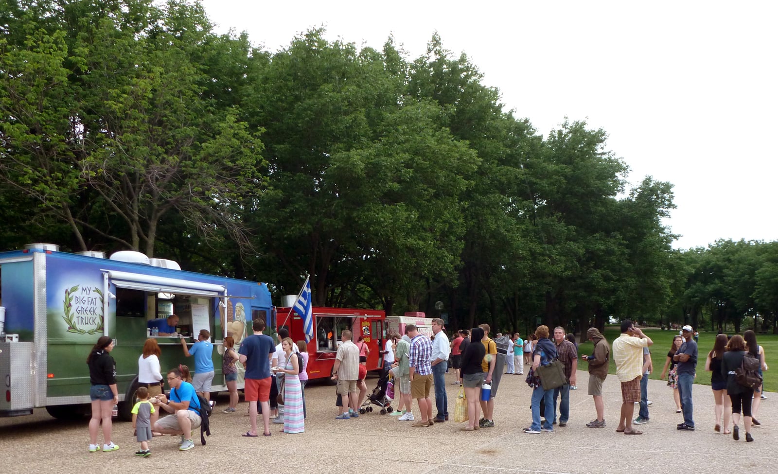 Food truck serving at an outdoor event